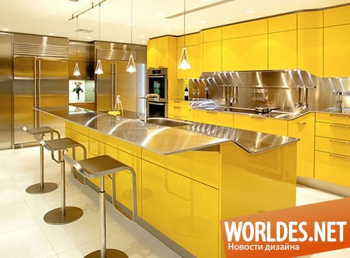 дизайн, дизайн кухни, дизайн кухонной комнаты, дизайн современной кухни, дизайн желтой кухни, кухня, современная кухня, желтая кухня, кухня в цвет солнца